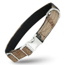 Tweed Dog Collar Light Brown Checkered