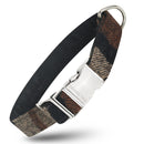 Tweed Dog Collar Checkered Brown