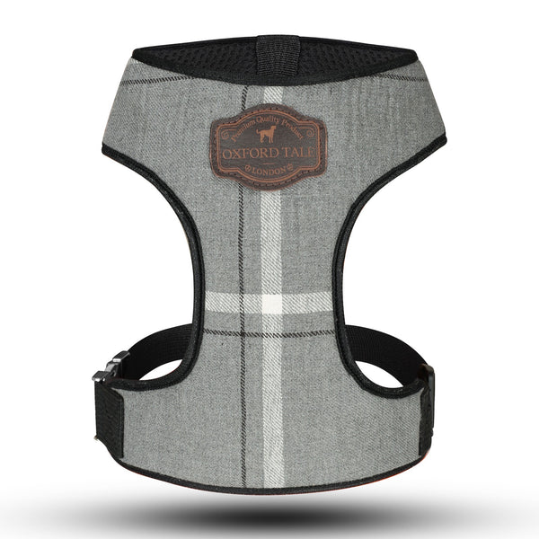 Tweed Dog Harness Grey Swade