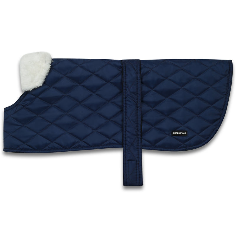 Quilted Dog Coat - Navy Blue