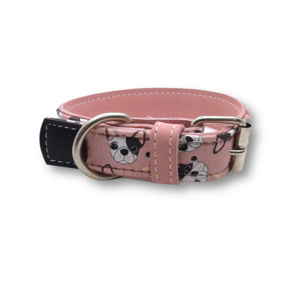 Pink Bulldog Style Dog Collar