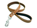 Cappuccino Leather lead - White stitched